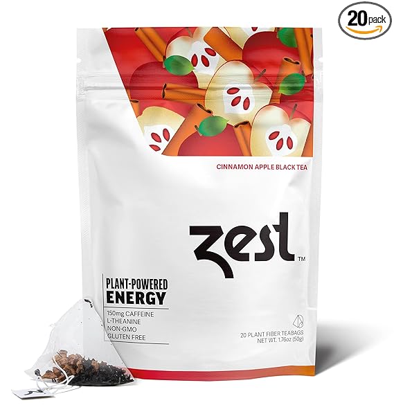 Zest Energy Tea - Apple Cinnamon Black High Caffeine Tea